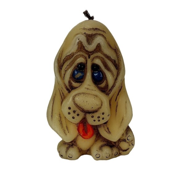 Vintage 70s Animal Delights Bassett Hound Dog, Monkey, and Cat Set of 3 Candles - Picture 2 of 8